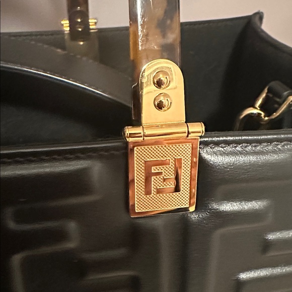Fendi Black Embossed Bag with Gold Hardware - Picture 11 of 11